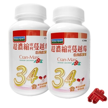 素天堂-濃縮專利蔓越莓膠囊(45顆X2瓶)