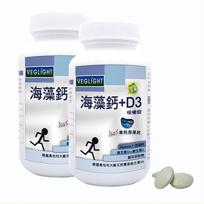 素天堂 海藻鈣+D3咀嚼錠(90錠X2瓶)