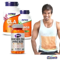 NOW健而婷 變身型男-陽光不宅男套組(紅花籽油CLA+支鏈胺基酸BCAA+瑪卡MACA)