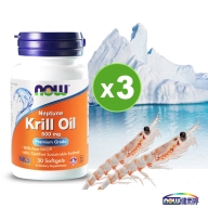 NOW健而婷-南極磷蝦油膠囊食品(30顆)3瓶優惠組