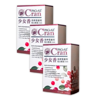 台灣康田-少女香 洛神蔓越莓複方膠囊(30粒X3盒)優惠組