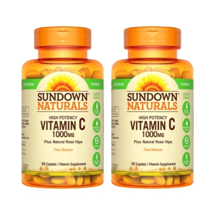 Sundown日落恩賜-緩釋型C 1000MG Plus玫瑰果錠(60錠X2瓶)(共120天份)