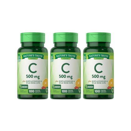 綠萃淨 維生素C柑橘類黃酮玫瑰果錠(100錠X3瓶)(共300天份)