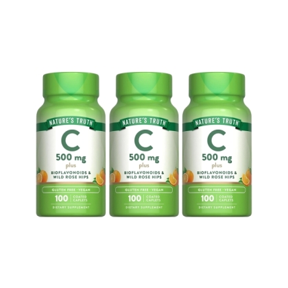 綠萃淨 維生素C柑橘類黃酮玫瑰果錠(100錠X3瓶)(共300天份)