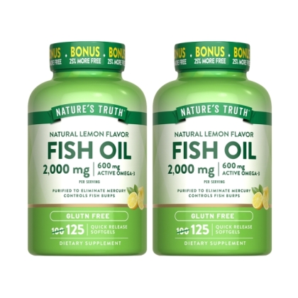 綠萃淨 TG型魚油檸檬味軟膠囊(125粒X2瓶)