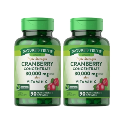 綠萃淨 50倍濃縮蔓越莓+C膠囊(90粒X2瓶)(共90天份)(效期至2026年02月28日)