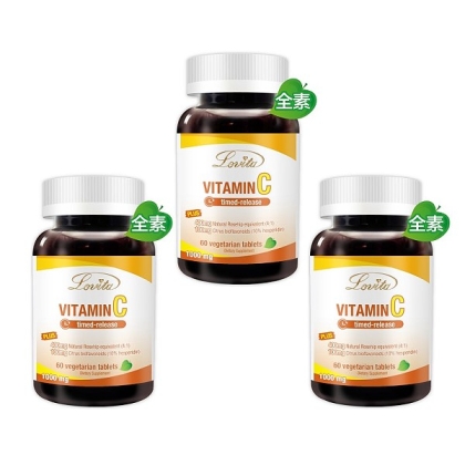 Lovita愛維他-緩釋型維生素C 1000mg(60錠X3瓶組)