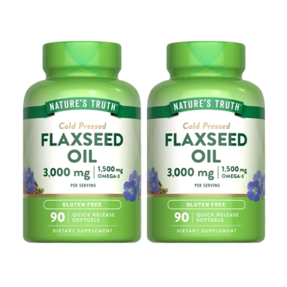 綠萃淨 冷壓亞麻仁油含Omega-3軟膠囊(90粒X2瓶)