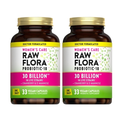 綠萃淨 Raw Flora 300億女性益生菌蔓越莓膠囊(33粒X2瓶)(共66天份)