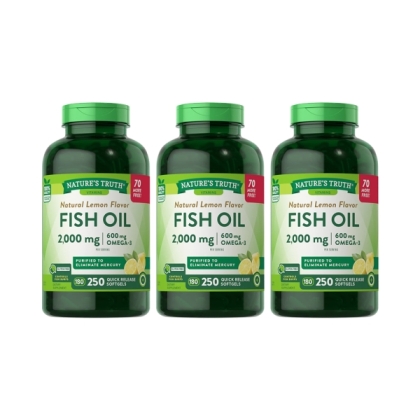 綠萃淨 TG型魚油檸檬味軟膠囊(250粒X3瓶)(共375天份)
