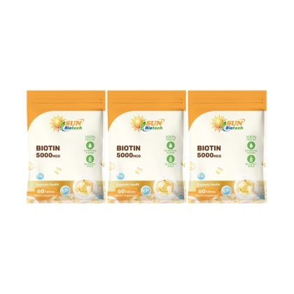 Sun日落恩賜 生物素5000mcg+鈣錠(60錠X3袋)